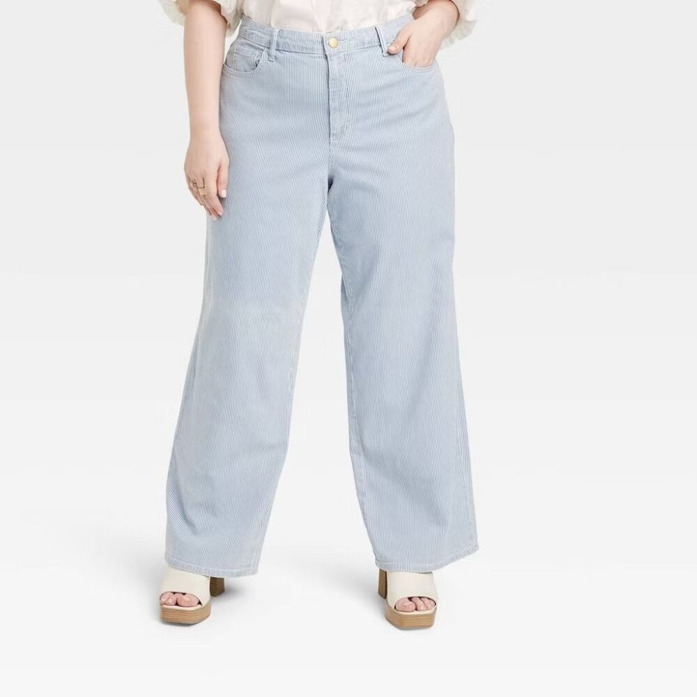NEW Universal Thread High Waisted Wide Leg Cropped High-Rise Jeans Size 17
